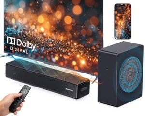 GEOYEAO 2.1ch Dolby Digital Soundbar with Subwoofer