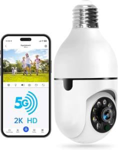 WESECUU Smart Light Bulb Security Camera 2K