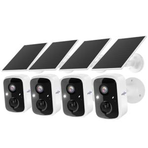 Hiseeu 4-Pack Wireless Solar Security Cameras