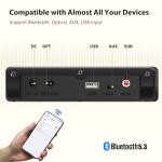 Wohome Sound Bar for Smart TV with Wired Subwoofers, 2.1 Channel Small TV Soundbar Speakers, Home Theater Surround Sound System, Bluetooth 5.3/ Optical/AUX Connectivity