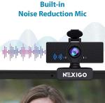NexiGo N60 1080P Webcam with Privacy Cover