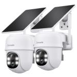 2-Pack 2K Solar WiFi Outdoor Security Cameras