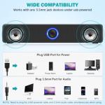 USB Powered Wired Stereo Desktop Speakers