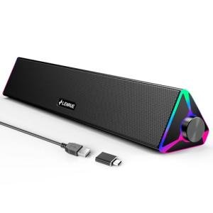 LENRUE Touch Light USB Computer Speakers for PC