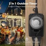 HBN Waterproof Outdoor Timer with 2 Outlets