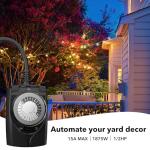 HBN Waterproof Outdoor Timer with 2 Outlets