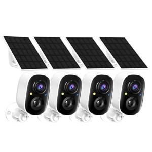 2K FHD Solar Wireless Security Cameras - 4 Pack