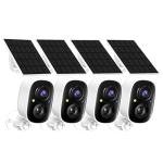 2K FHD Solar Wireless Security Cameras - 4 Pack