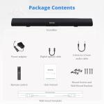 34-Inch Wall-Mountable Soundbar with Adjustable Bass