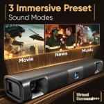 Saiyin 60W Bluetooth Sound Bar with Virtual Surround