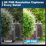 Wireless 2K Outdoor Security Camera with AI Detection