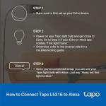 Tapo Smart RGBW Light Bulbs, Dimmable, Alexa Compatible