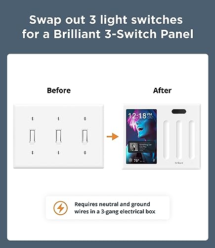 Brilliant Smart Home Control 3-Way Switch Panel