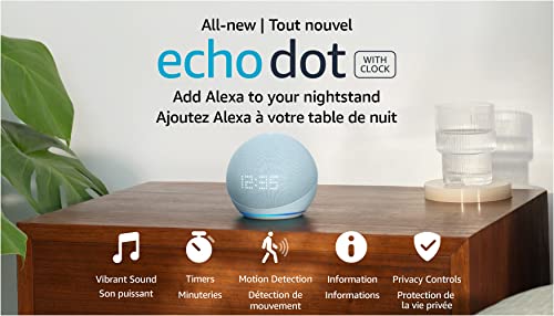 2022 Echo Dot with Clock and Alexa (Blue)
