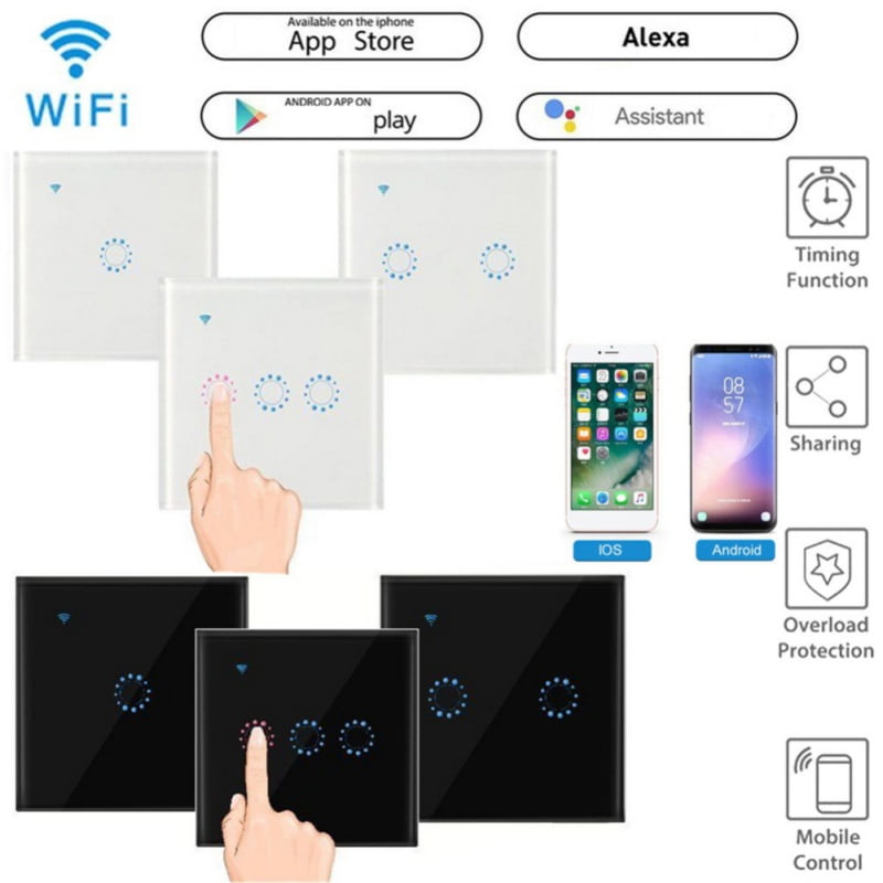 Smart Touch WiFi Light Switch for Alexa/Google