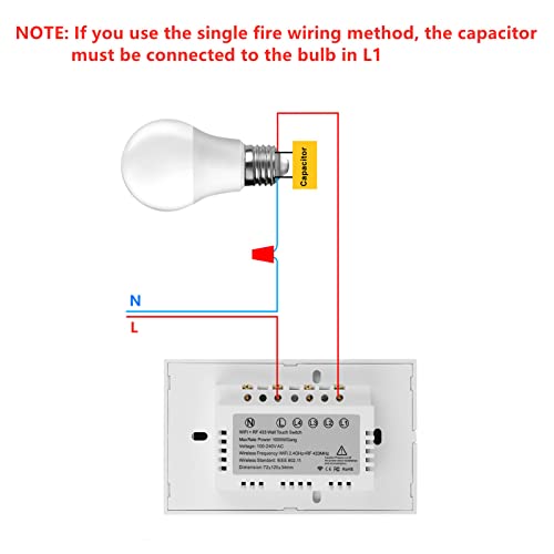 Smart Light Switch, No Neutral Wire, Alexa Compatible