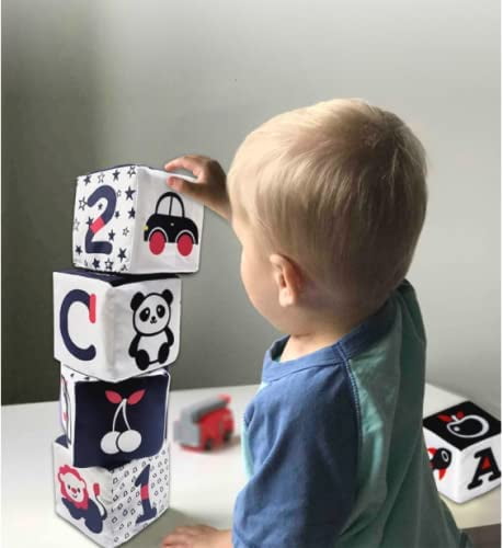 Soft Black and White Baby Stacking Blocks