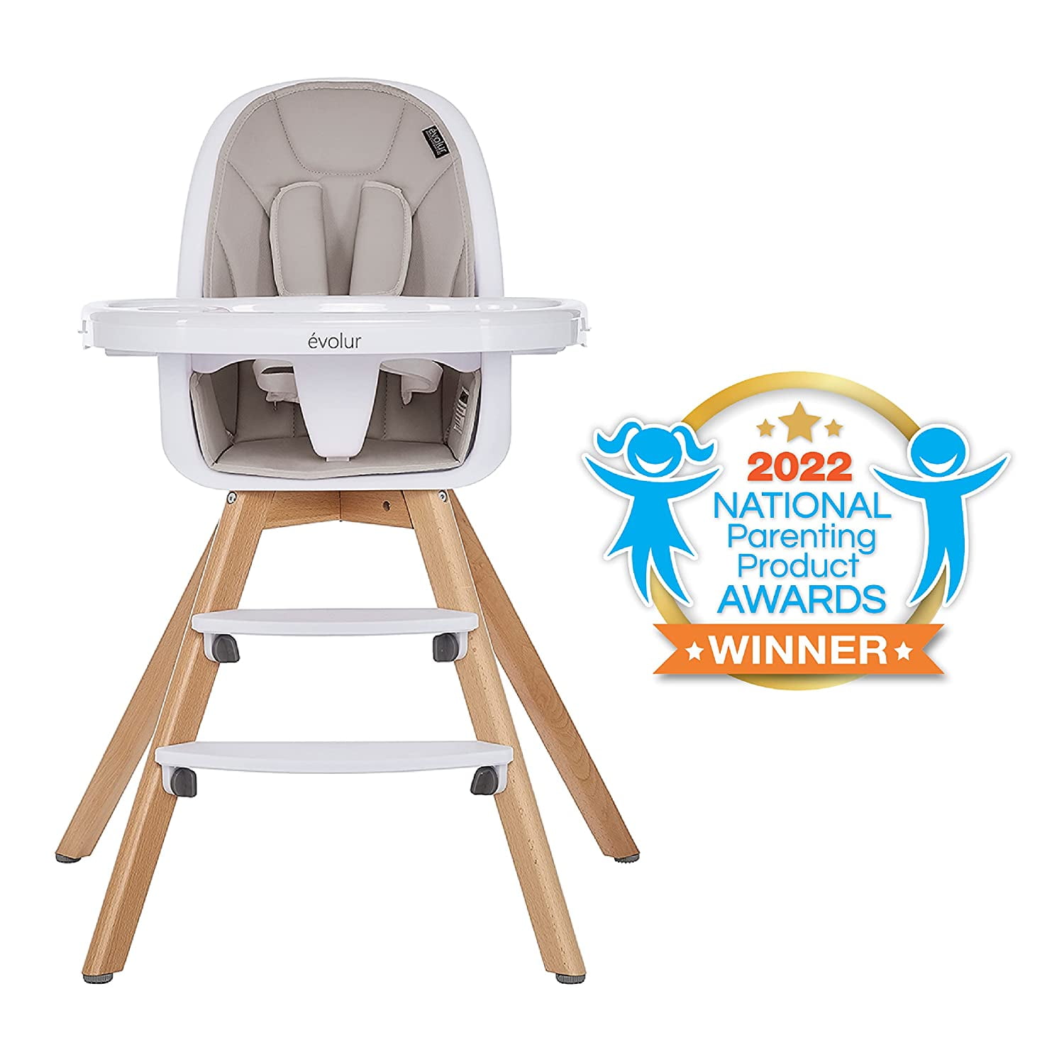 Evolur Zoodle High Chair - Light Grey