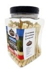 Tasman's Natural Pet Small 5" Bison Collagen-Based Twisters, 75 Count Jar. Traditional Rawhide Alternative