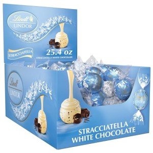 Lindt LINDOR Stracciatella White Chocolate Candy Truffles, Chocolates with Smooth, Melting Truffle Center, 25.4 oz., 60 Count