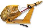 Spanish Serrano Ham Bone in from Spain 14.5-17 lb (Ham Stand + Knife included) - Jamon Serrano - Jamón Serrano Español - Spanish Ham - Cured Ham - Serrano Ham from Spain (NO Nitrates or Nitrites)