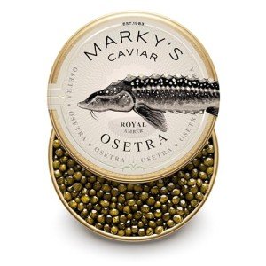 MARKY'S Royal Amber Osetra Sturgeon Black Caviar - 1.75 oz / 50 g - Malossol Ossetra Black Roe – GUARANTEED OVERNIGHT