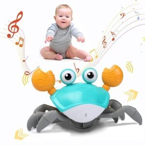 XONTEUS Crawling Crab Baby Toy - Tummy Time Toy with Intelligent Sensor Crawl Music & Lights, Toys for 1 Year Old Boy Gifts,1st Birthday Gifts, Toddler Toys for 1 2 Year Old Boy Girl