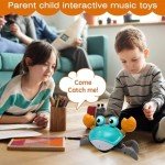 XONTEUS Crawling Crab Baby Toy - Tummy Time Toy with Intelligent Sensor Crawl Music & Lights, Toys for 1 Year Old Boy Gifts,1st Birthday Gifts, Toddler Toys for 1 2 Year Old Boy Girl
