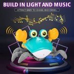 XONTEUS Crawling Crab Baby Toy - Tummy Time Toy with Intelligent Sensor Crawl Music & Lights, Toys for 1 Year Old Boy Gifts,1st Birthday Gifts, Toddler Toys for 1 2 Year Old Boy Girl