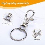100PCS Swivel Snap Hooks with Key Rings, Premium Metal Swivel Lobster Claw Clasps Assorted Sizes (Large, Medium, Small) for Keychain Clip Lanyard, Jewelry Making, Crafts, Silver
