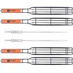 D-ICE Kebab Grilling Basket & Grilling Skewers Stainless Steel - Kabob Grilling Baskets set of 4 & 2 Metal BBQ Skewers. Kabob Basket for Veggies, Jumbo Shrimps - Grilling Baskets & Barbecue Skewers