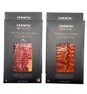 Pure Bellota Iberico Ham & Loin, Premium Quality, Hand Carved Style, 100% Iberico, Pata Negra, 4 Packages total - (2oz Each) …