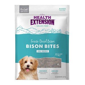 Health Extension Pure Bison Bite Treats for Dogs, 4.5oz (127g) – Single Ingredient, Grain-Free, High-Protein Snacks for All Breeds & Ages