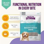 Health Extension Pure Bison Bite Treats for Dogs, 4.5oz (127g) – Single Ingredient, Grain-Free, High-Protein Snacks for All Breeds & Ages