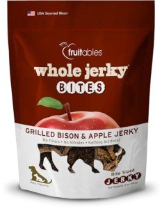 Fruitables Dog Treats – Whole Jerky Bites – Grilled Bison Dog Treats – Healthy Dog Treats – 5 Ounces