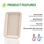 bloomoon 50 Pack 14 Inch Disposable Food Trays, Large Paper Plates 14 inch Heavy Duty for Crawfish, Lobster, Disposable Serving Trays Platters for Thanksgiving, Christmas, Seafood Boil Party Supplies