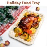 bloomoon 50 Pack 14 Inch Disposable Food Trays, Large Paper Plates 14 inch Heavy Duty for Crawfish, Lobster, Disposable Serving Trays Platters for Thanksgiving, Christmas, Seafood Boil Party Supplies