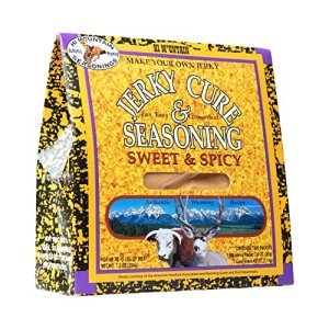 Hi Mountain Jerky Seasoning and Cure Kit | SWEET & SPICY BLEND | Create Savory Homemade Beef Jerky | Great for Beef, Deer, Elk, & Venison | Mix will Season up to 15lbs. of Meat (1 Box)