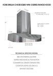 KOBE CHX3830SQBD-WM-3 Brillia 30-inch Ductless Wall Mount Range Hood, 3-Speed, 400 CFM, Fits Ceiling Height 7.5'-9.5'