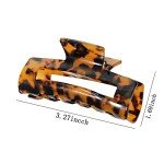 4Pcs Hair Claw Clips, Acetate Hair Banana Barrettes, French Butterfly Jaw Clips, Mermaid Color Crab Hairpin, Leopard Print Stylish Hair Accessories for Women Girls (4 Pcs)