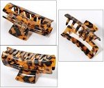 4Pcs Hair Claw Clips, Acetate Hair Banana Barrettes, French Butterfly Jaw Clips, Mermaid Color Crab Hairpin, Leopard Print Stylish Hair Accessories for Women Girls (4 Pcs)