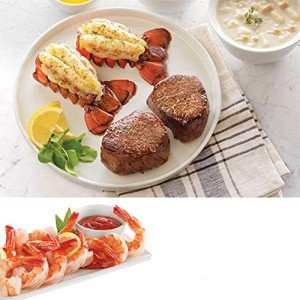 Lobster Gram - Ship to Shore Dinner For Two – 2 Fresh Maine Lobster Tails, 2 Filet Mignons,Jumbo Shrimp – Fresh & Fast Delivery - From the No. 1 Seafood Delivery Company, 4.5 Pound (Pack of 1)