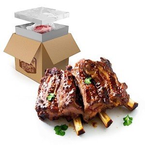 Grumpy Butcher Wagyu Beef Short Ribs, 2 pack (1.5 lb each): Fully-cooked Tender Beef Short Ribs Bone In