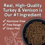 Real Meat Air Dried Dog Food w/Real Turkey & Venison - 5oz Bag of Grain-Free Real Meat Dog Food Sourced from Free-Range Turkey & Deer - Digestible, All-Natural, & High-Protein Turkey and Venison