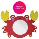 Edushape Magic Mirror Shapes, Crab Baby Mirror - Baby Bath Foam Toys Mirror - Stick-On Removable Baby Foam Bath Toys for Toddlers 1-3 - Learning Bath Toys Foam Mirror - Cause, Effect, Cognitive Skills