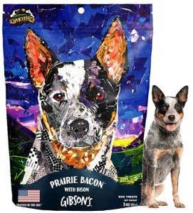 Wild Meadow Farms - Gibson's Prairie Bacon with Bison, Soft Jerky Dog Treats, Aromatic, and Grain-Free for Training and Rewarding Dogs of All Breeds and Ages - 3 Ounce Pouch