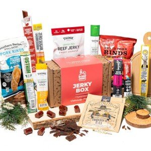 Beef Jerky Gift Baskets for Men - Healthy & Exotic Jerky Variety Pack w Meat Snacks, Pork Rinds, Venison, Chicken, Pork & Beef Sticks - Unique Dad Birthday Gifts, Great Gifts For Men Who Want Nothing