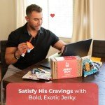 Beef Jerky Gift Baskets for Men - Healthy & Exotic Jerky Variety Pack w Meat Snacks, Pork Rinds, Venison, Chicken, Pork & Beef Sticks - Unique Dad Birthday Gifts, Great Gifts For Men Who Want Nothing