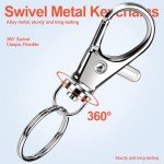 LEOBRO 60PCS Metal Swivel Snap Hooks and Key Rings, 30PCS Small Lobster Claw Keychains Clasps and 30PCS Key Chain Ring for Keychain Clip, Key, Jewelry Making, Art Crafts, Silver