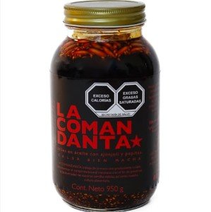 LA COMANDANTA, Salsa Macha jumbo size, Salsa, Salsa Macha, Organic Salsa, Hot sauce, Drizzle on meats, seafood like shrimp, eggs and beyond, Extra Spicy, Chili oil, 33.5 oz (950 G)